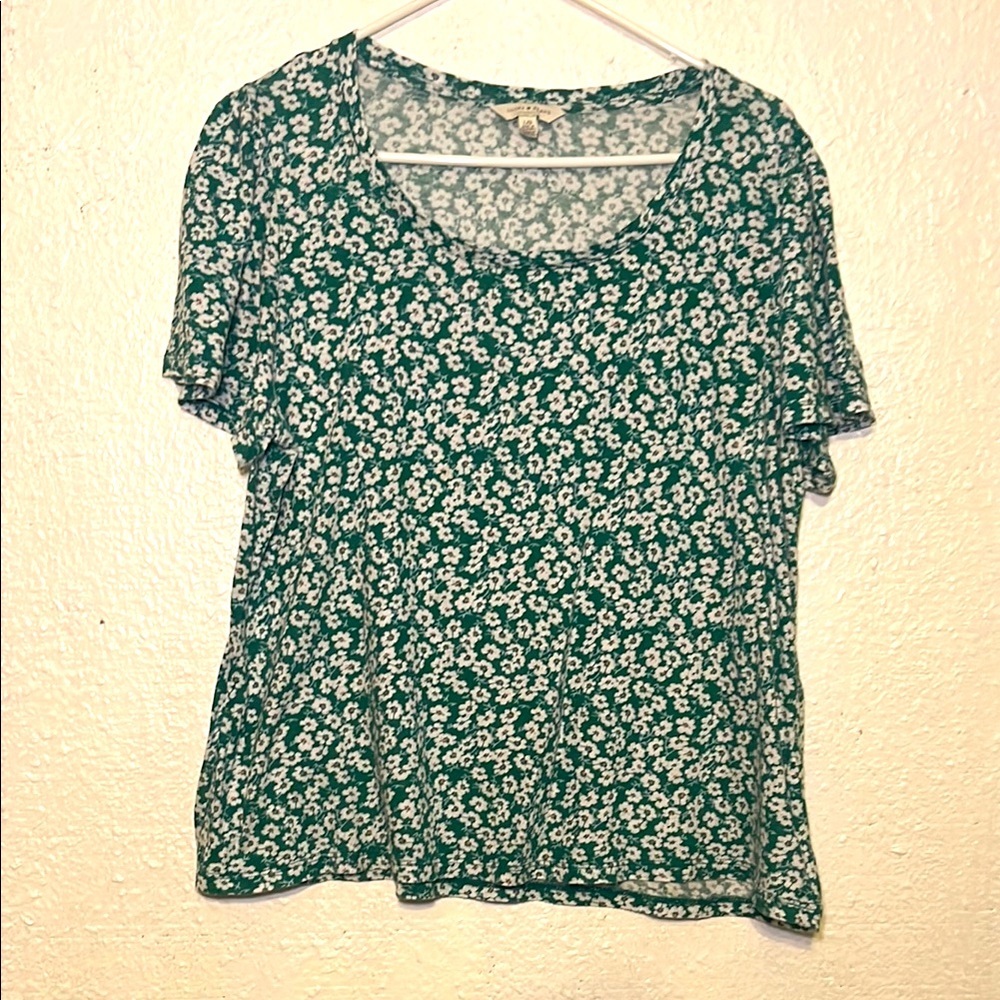 Lucky Brand Floral Green Women's Top size large